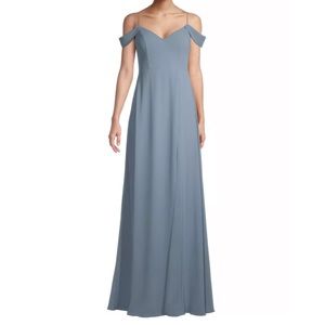New with tags, never worn bridesmaid dress, size 0, color slate